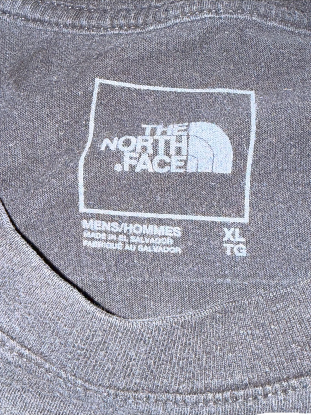 The North Face XL Black Tee White Logo Square Design Cotton Never Stop Exploring